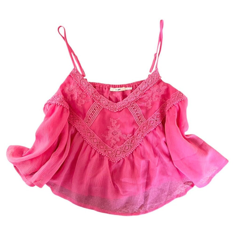 Mi Ami pink babydoll tank size large juniors sizing 18” ptp 19” full length from